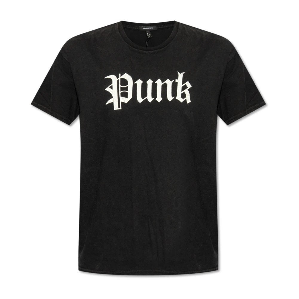 R13 Punk-Printed Crewneck T-Shirt Black Dames