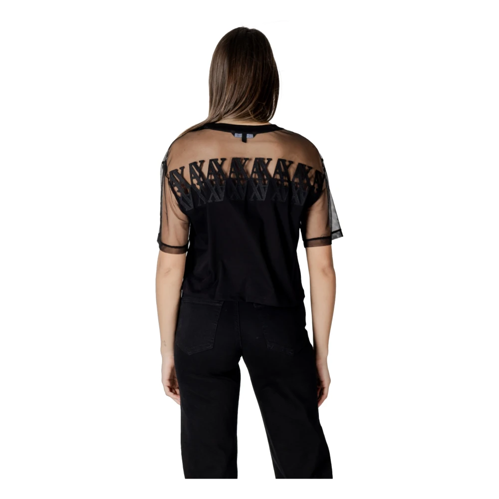 Armani Exchange Korte mouwen katoenen T-shirt collectie Black Dames