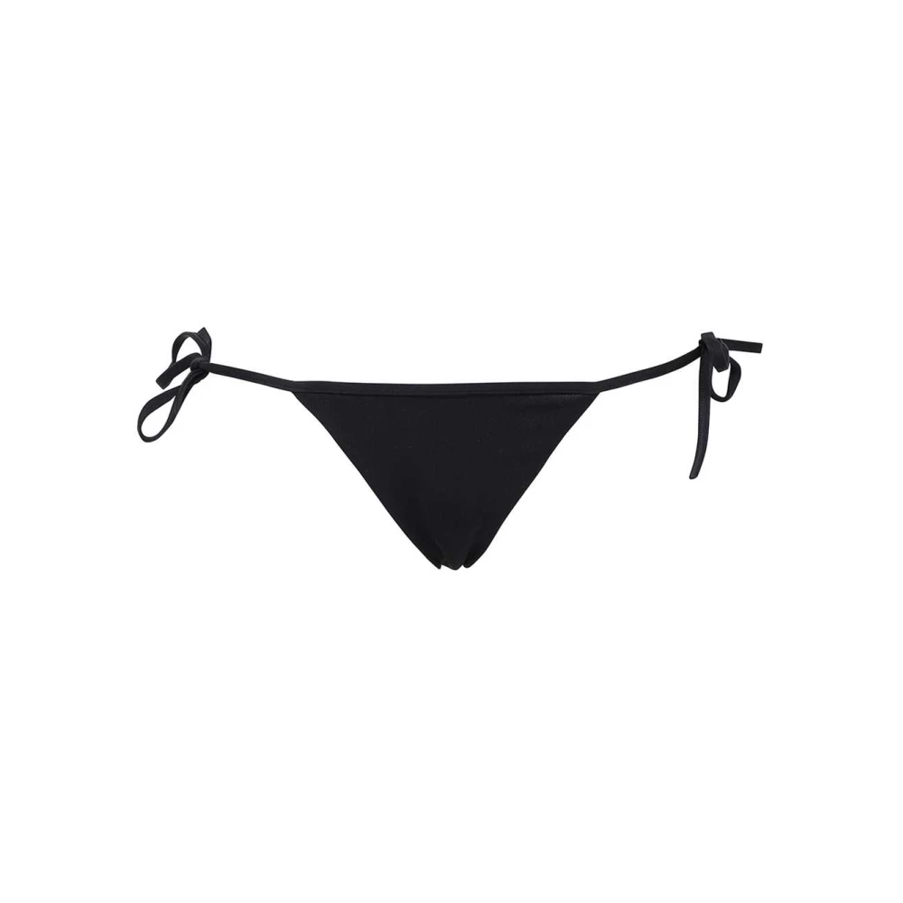 Dsquared2 Logo Print Tie Side Bikini Hipster Black Dames