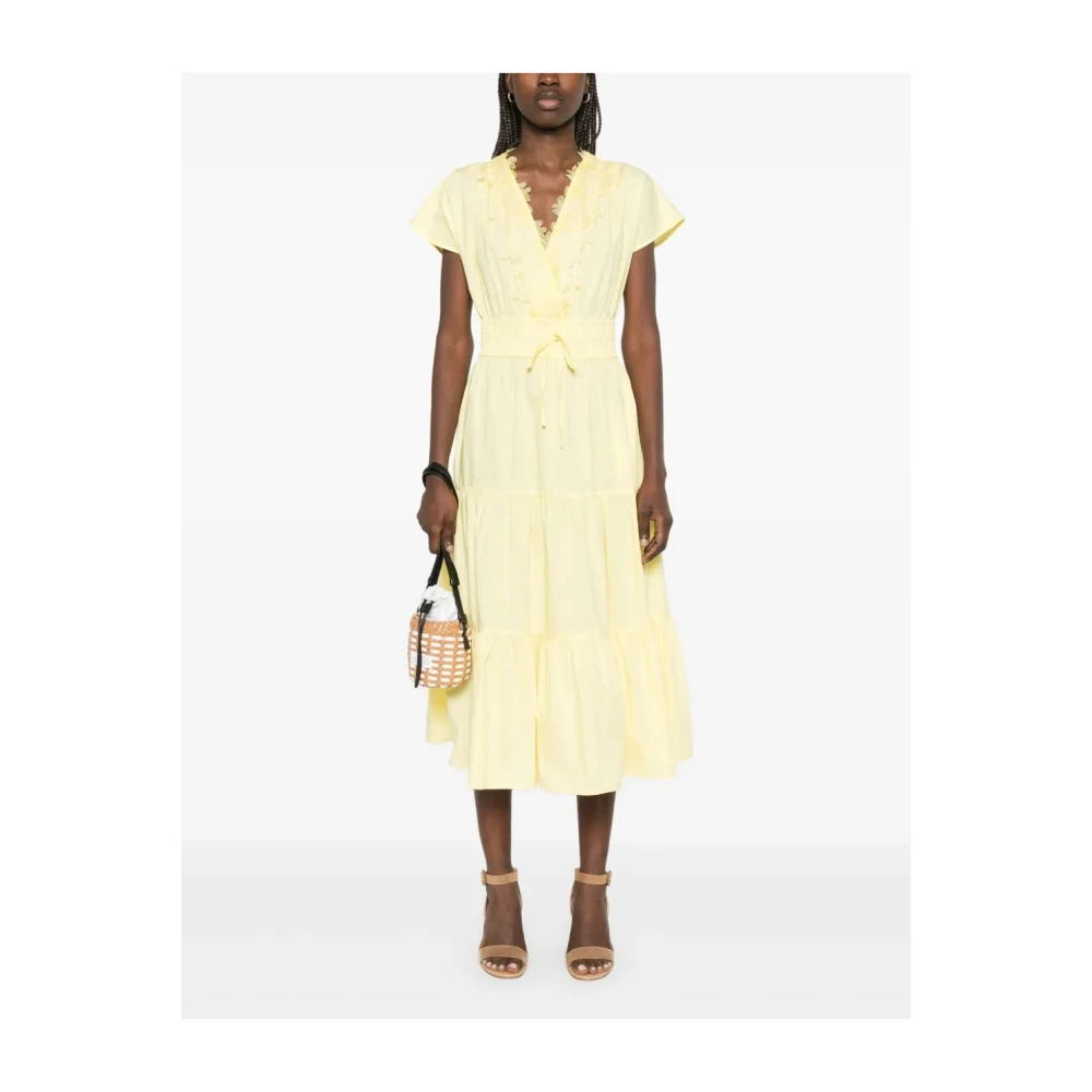 Ermanno Scervino Elegante Zwarte Cocktailjurk Yellow Dames