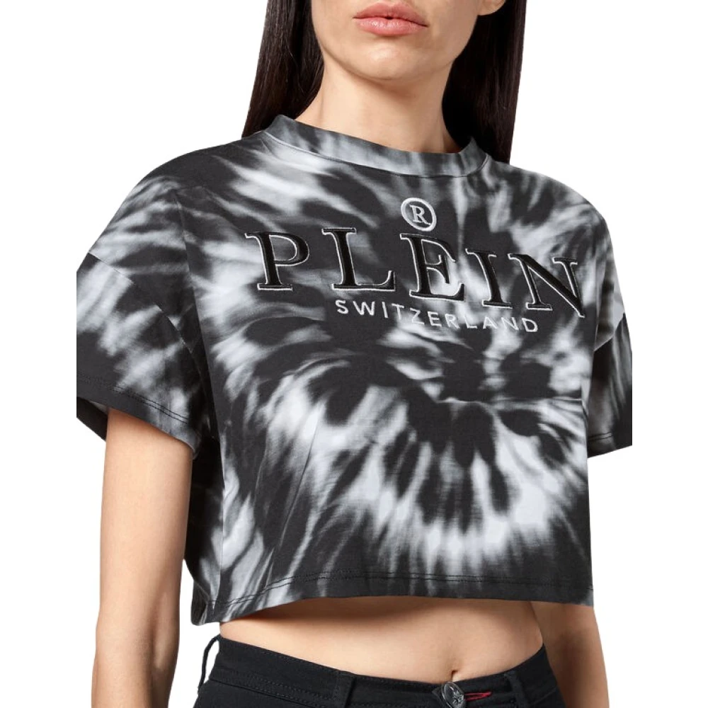 Philipp Plein Svart Crop T-shirt för kvinnor Black, Dam