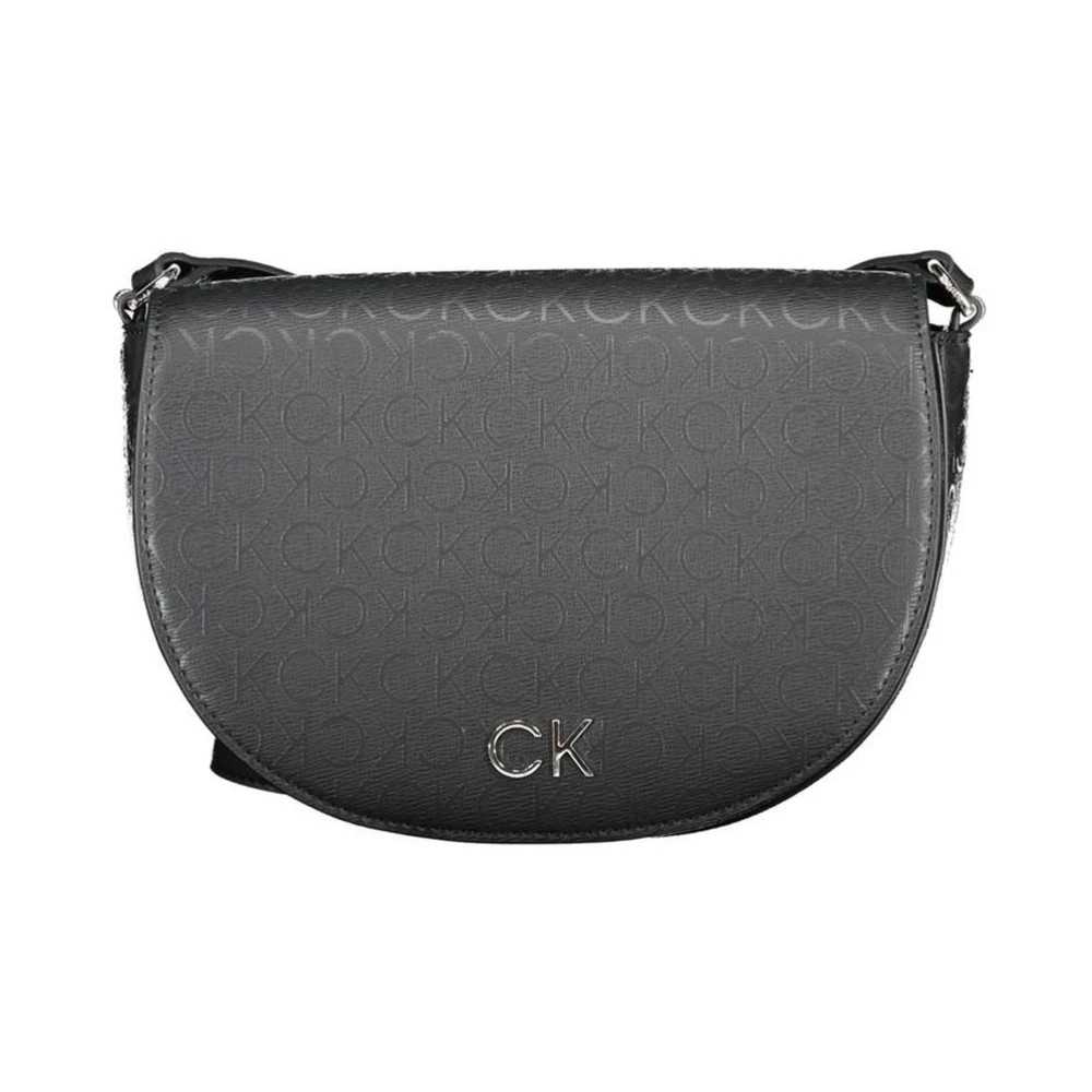 Calvin Klein Monogram Style Crossbody Tas Black Dames