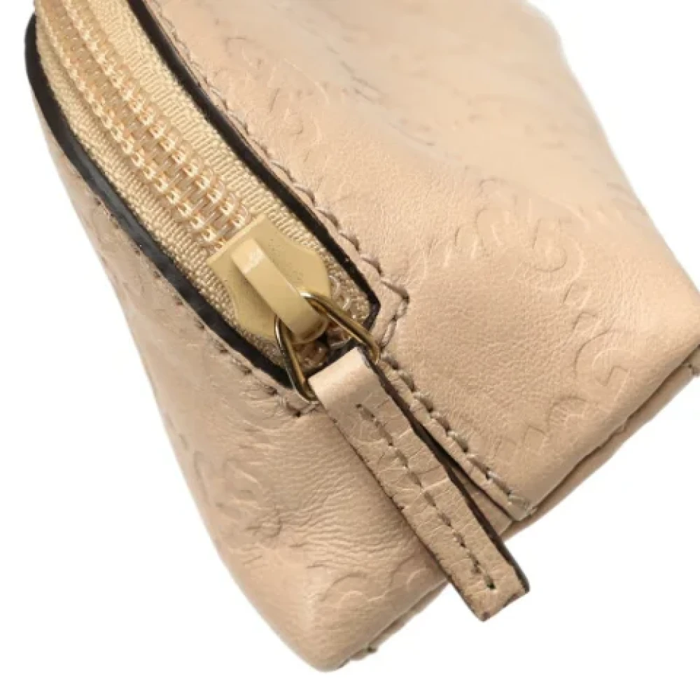 Gucci Vintage Pre-owned Leather pouches Beige Dames