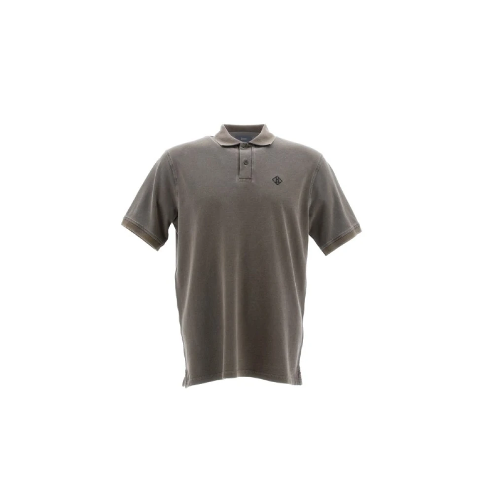 Herno Polo Shirt met Geprint Logo Gray Heren