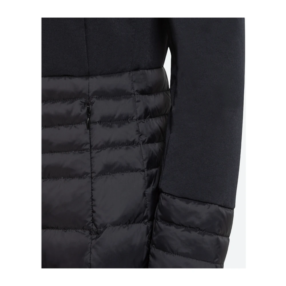 Dekker Lange gewatteerde donsjas in keper Black Dames