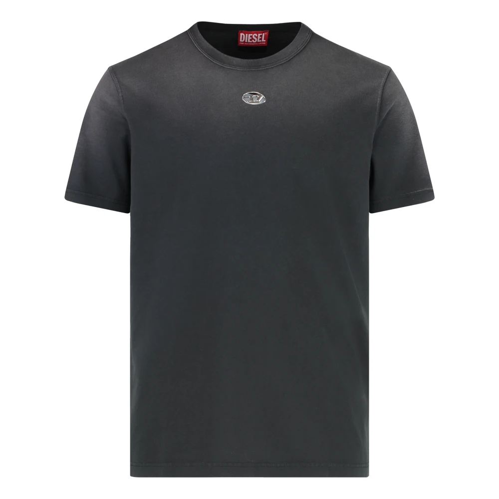 Diesel Men's Black T-Shirts, S, T-Adjust-T1 Cotton Crew-Neck T-Shirt