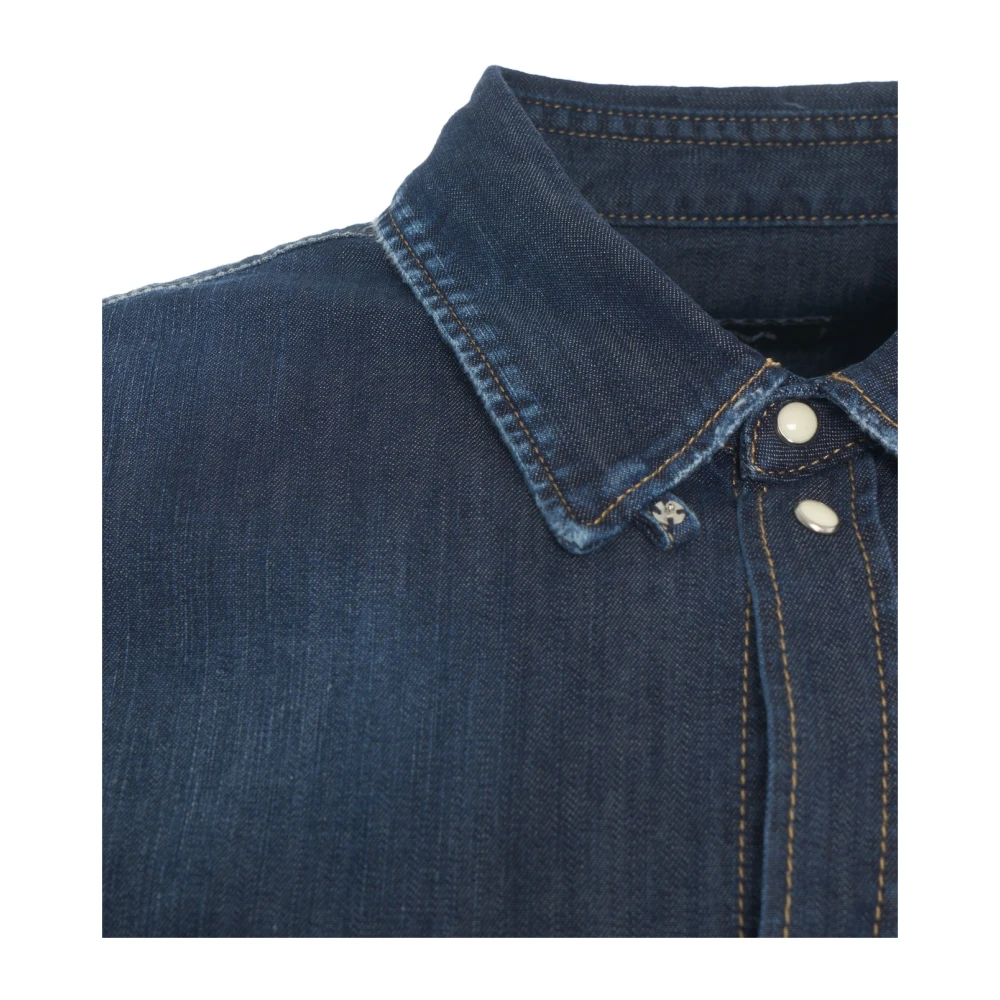 Dsquared2 Blauw Denim Overhemd Relax Dan Stijl Blue Heren