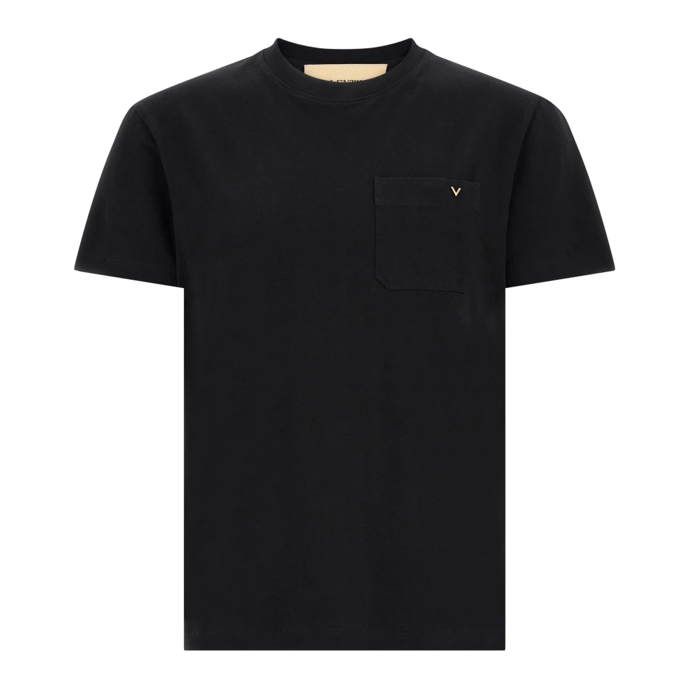 Valentino Garavani Men's Black T-Shirts, L, Vgold Cotton T-Shirt