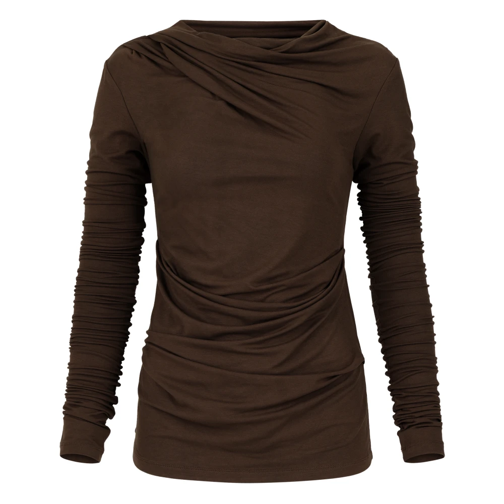 Entire Studios Kvinno Brun Toppar Dam, Xs, Drape Top