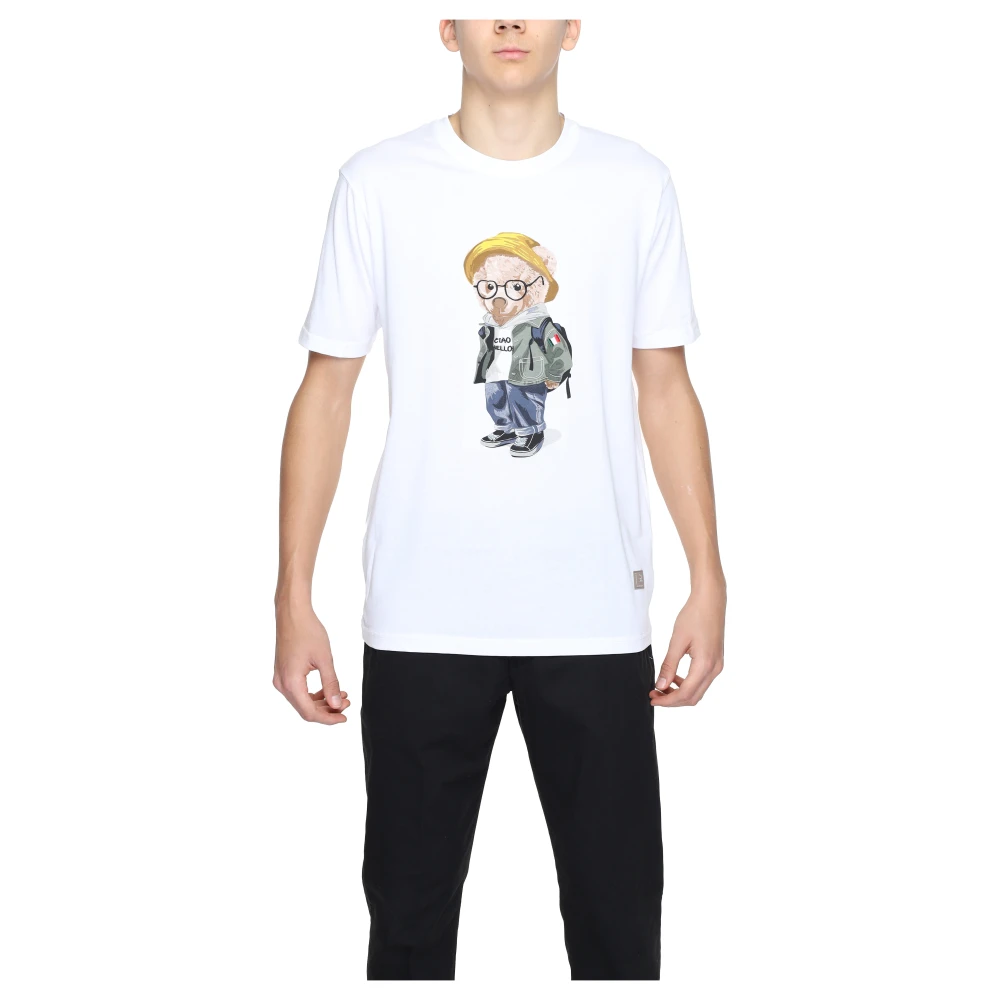 Gianni Lupo Heren Katoenen T-shirt Lente Zomer Collectie White Heren
