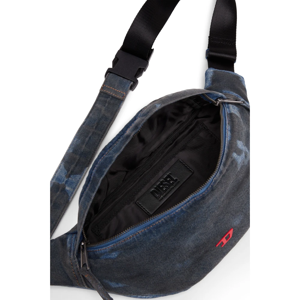 Diesel Rave Beltbag Belt bag in coated denim Blue Unisex