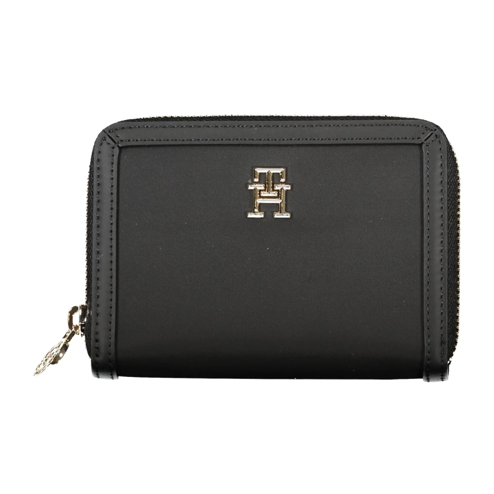 Tommy Hilfiger Damesportemonnee Zwart Rits Logo Black Dames