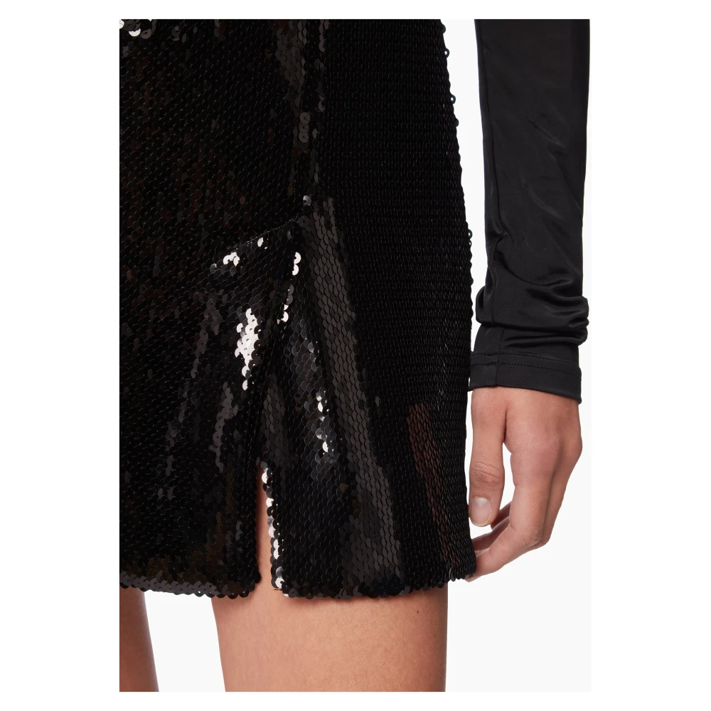 Nina Ricci Zwarte Paillet Mini Rok Black Dames