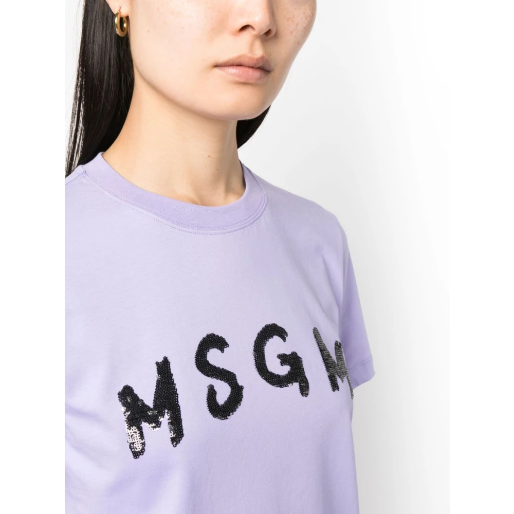 Msgm T-Shirts Purple Dames