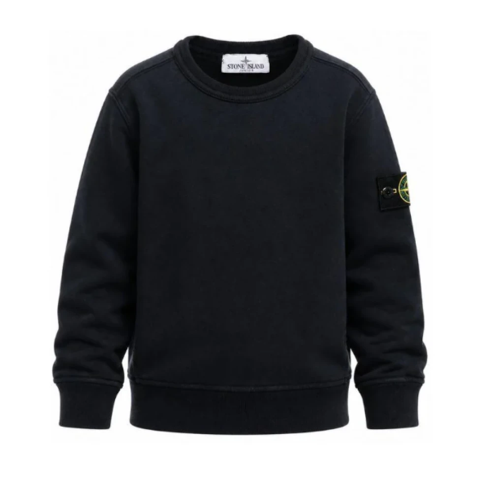 Stone Island , Kids Sweatshirts, Unisex, Black, 12 Y, Oversized-Fit Crewneck Sweatshirt