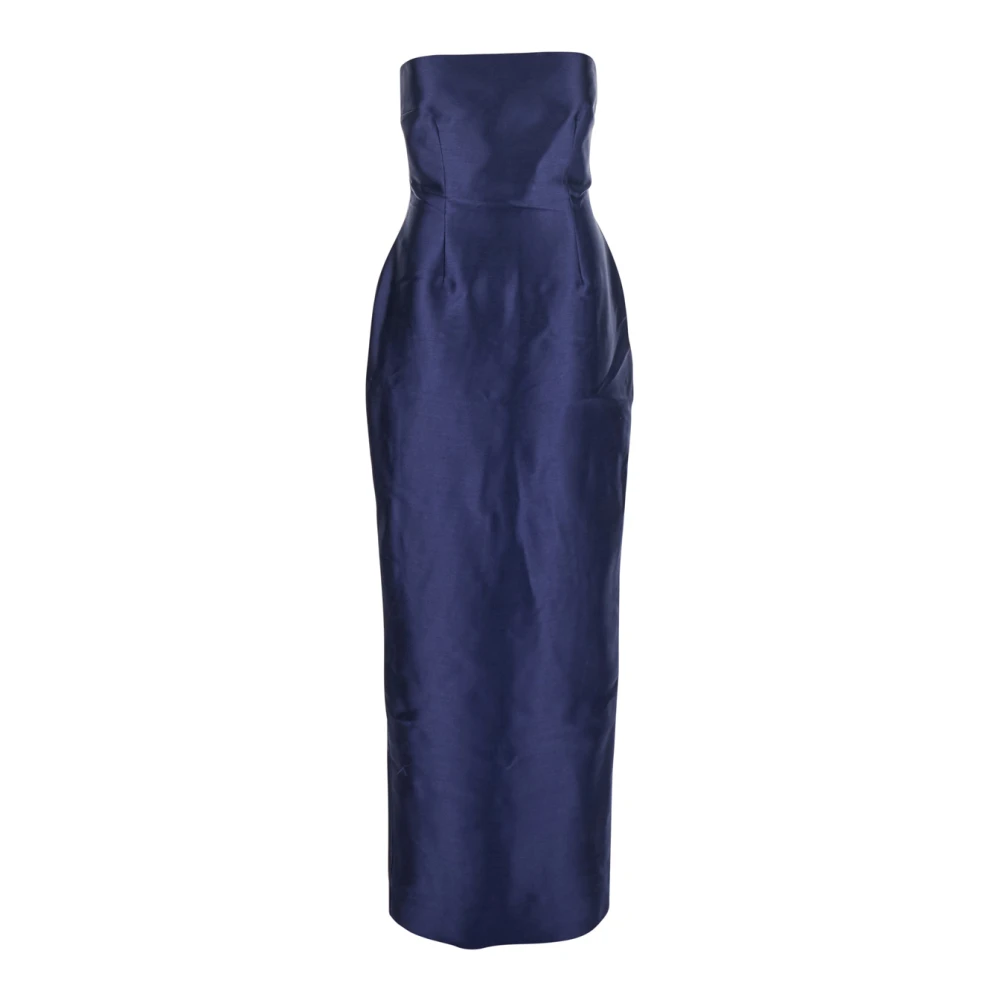 Solace London Blauwe Lange Jurk met Cape-inzet Blue Dames