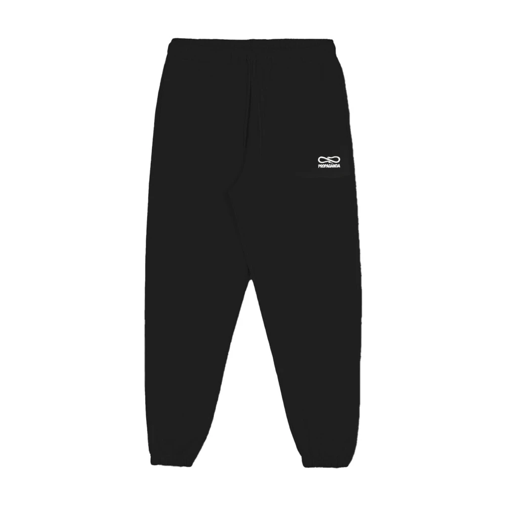 Propaganda Geborduurde Sweatpant in Zwart Katoen Black Heren