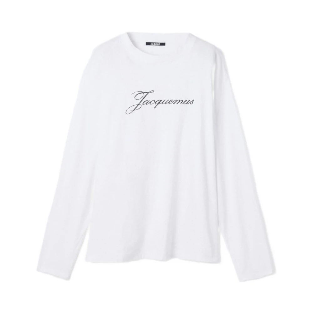 Jacquemus , Long Sleeve T-Shirts, Male, White, L, T-Shirts And Polos