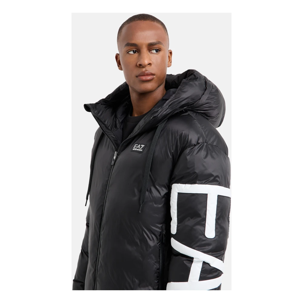 Emporio Armani EA7 Stijlvolle Jas voor Mannen Black Heren