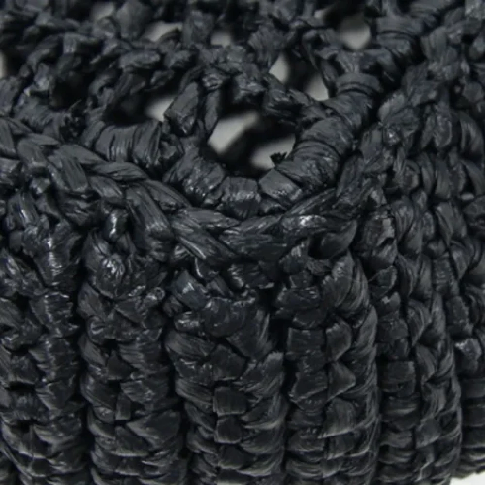 Prada Vintage Pre-owned Raffia shoulder-bags Black Dames