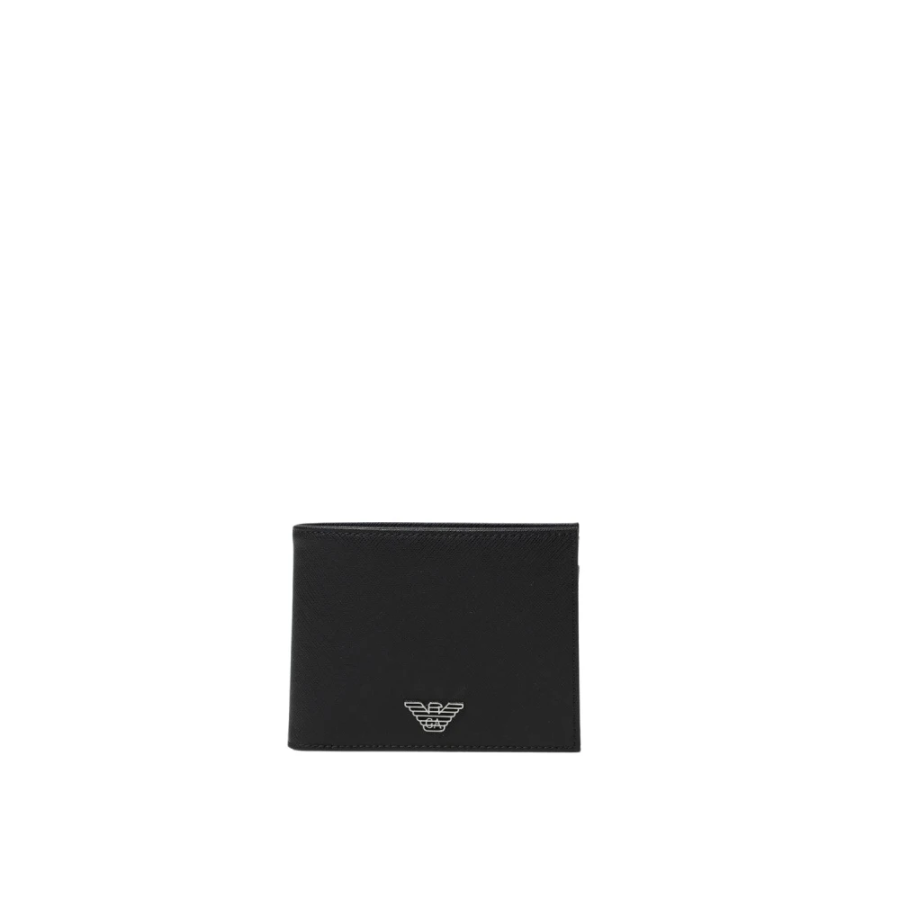 Emporio Armani Zwarte Portemonnees voor Mannen Black Heren