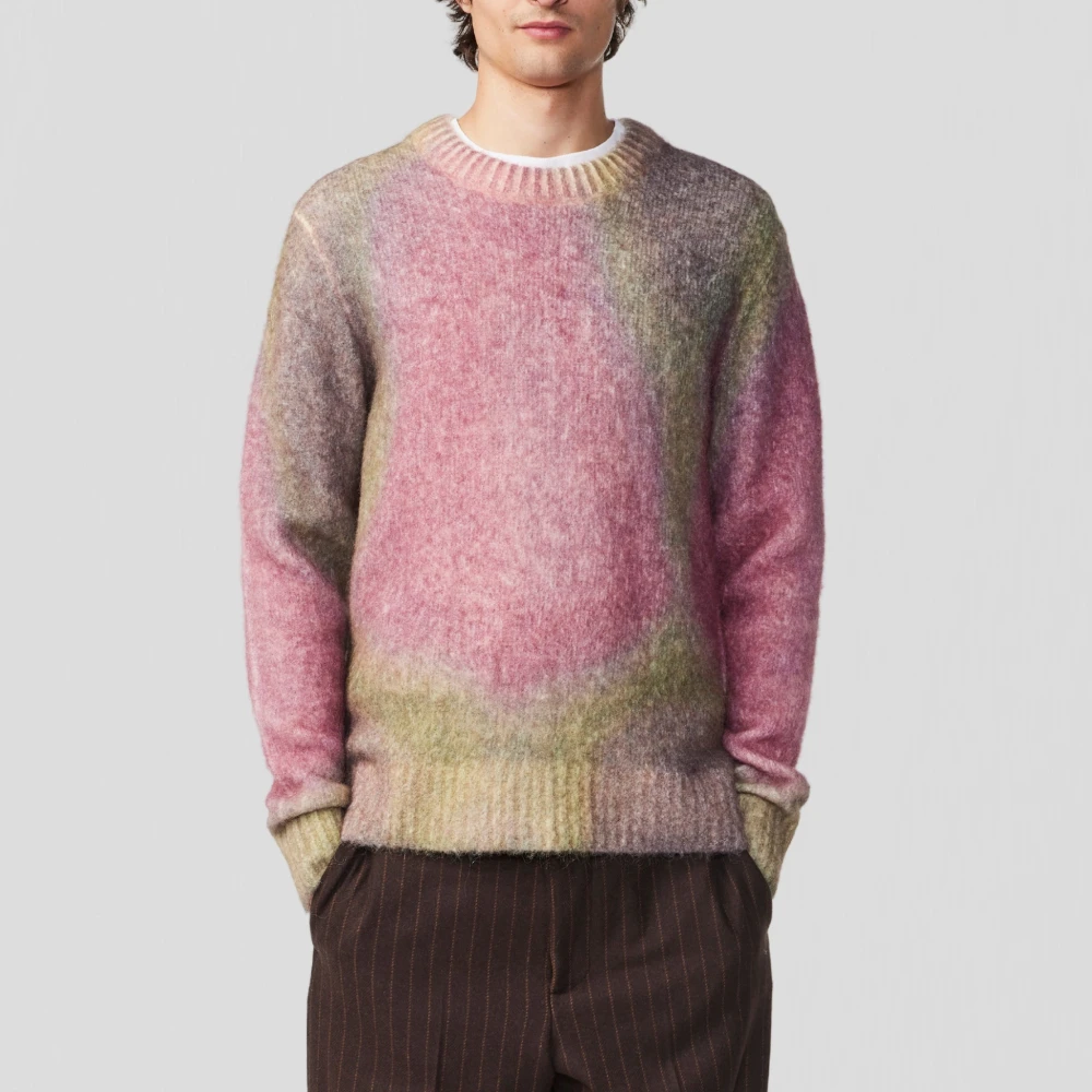 Nn07 Gradient Print Alpaca Blend Sweater Multicolor Heren