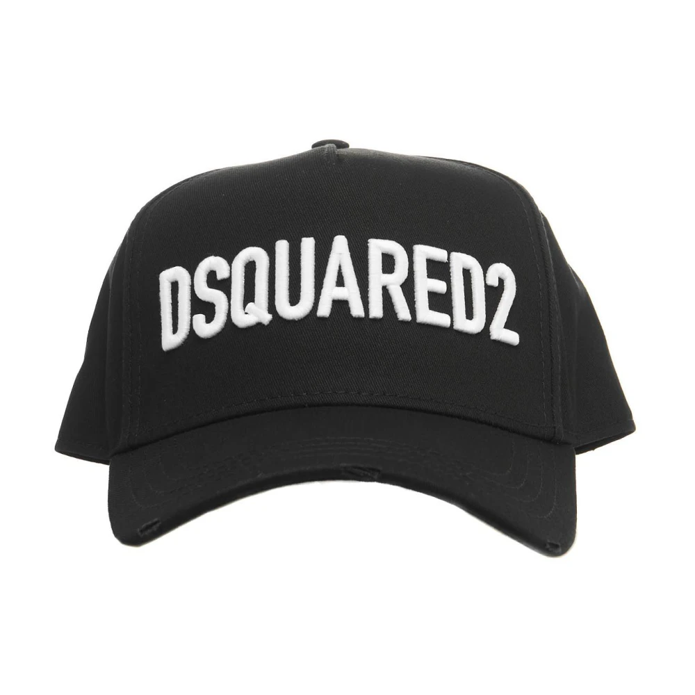 Dsquared2 Logo-geborduurde katoenen pet Black Heren