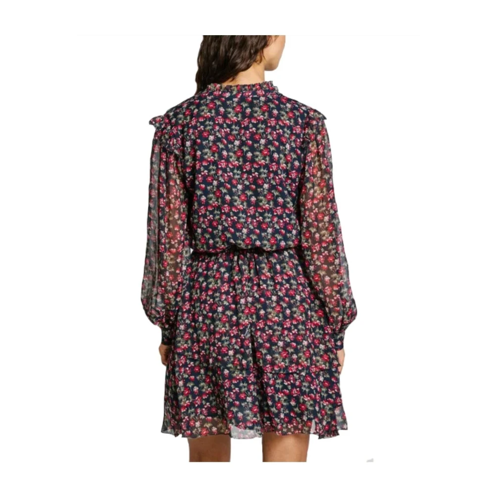 Pepe Jeans Bloemenjurk met transparante mouwen Multicolor Dames