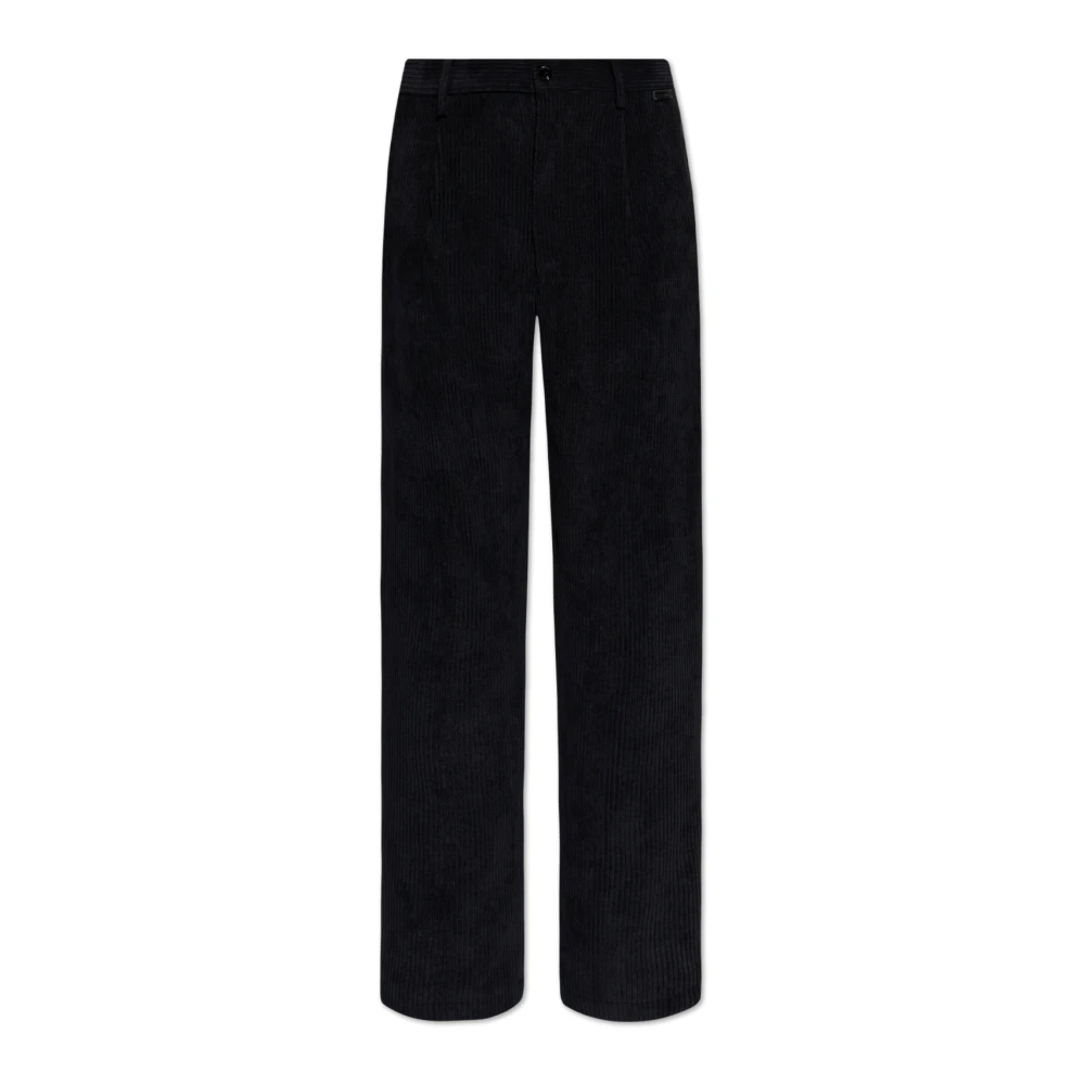 Dolce & Gabbana Ribfluwelen broek Black Heren