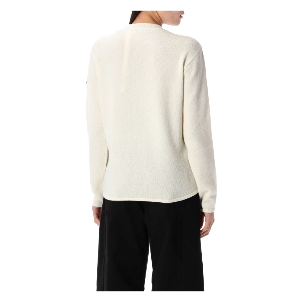 Moncler Witte Eyelet Wol Kasjmier Trui White Dames