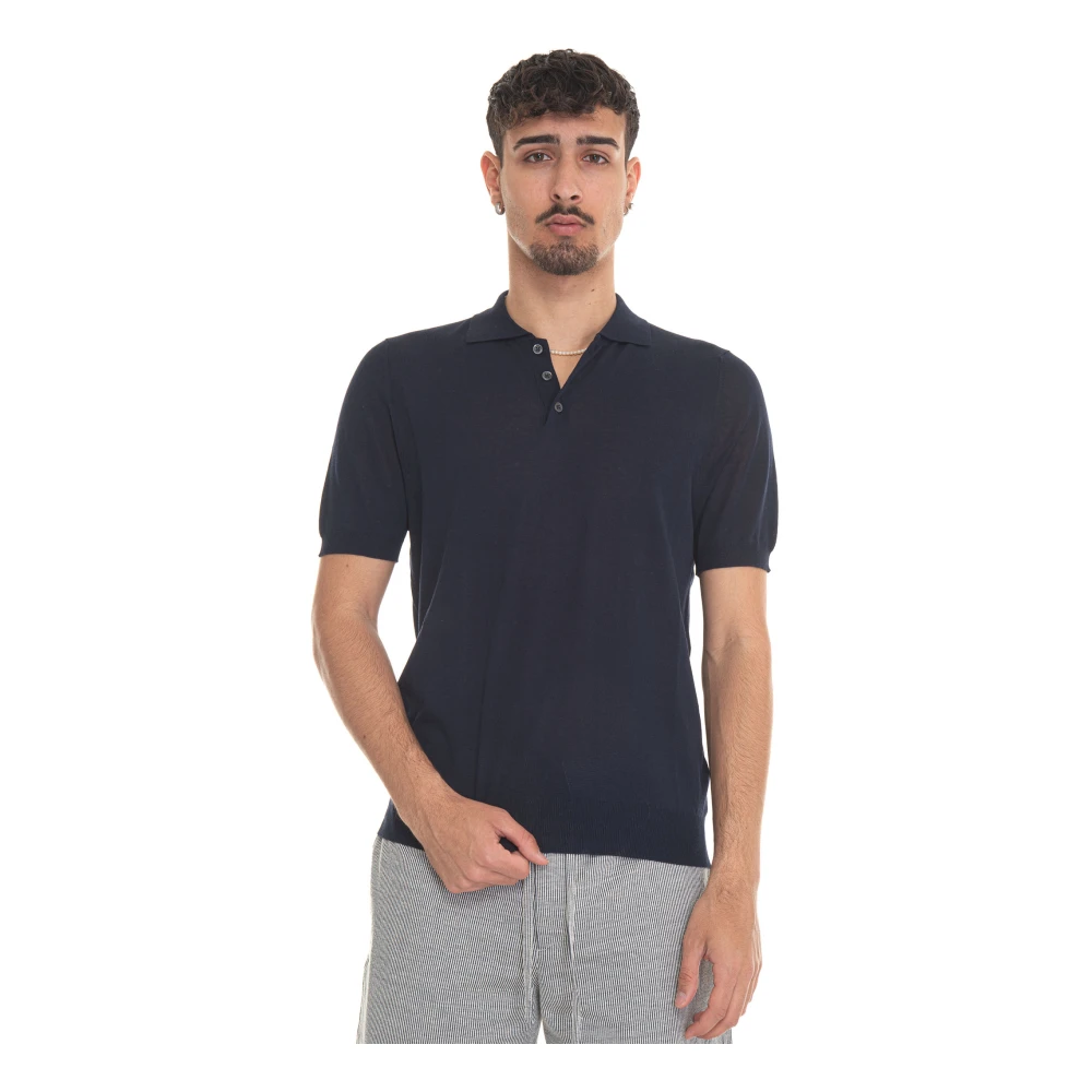 Hindustrie Lichtgewicht Katoenen Poloshirt Blue Heren