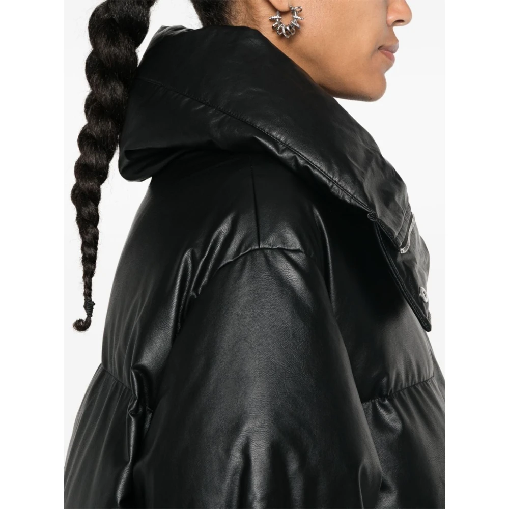 MM6 Maison Margiela Zwarte Lange Pufferjas Black Dames