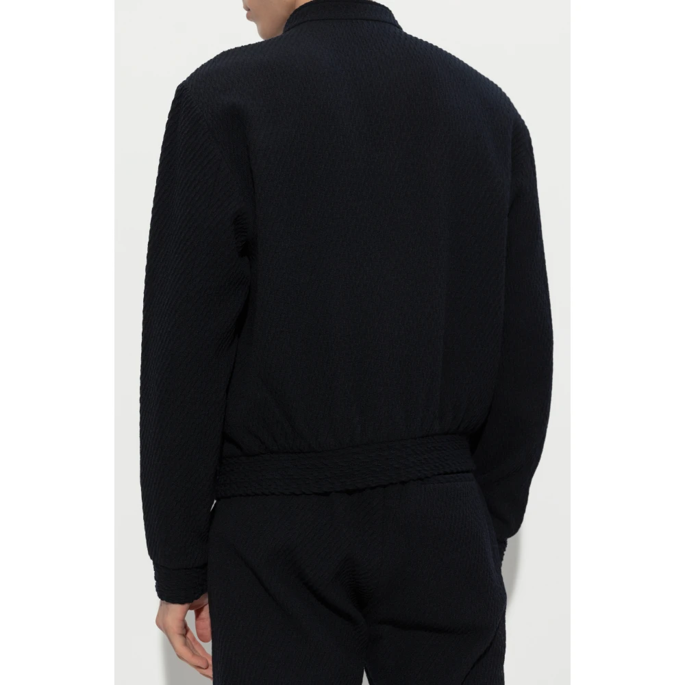 Emporio Armani Wollen jas Black Heren