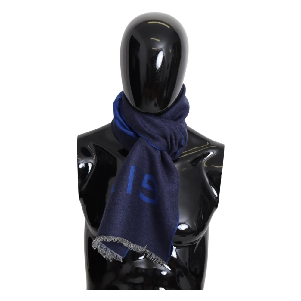 Givenchy Wol-Zijde Sjaal Blue Unisex