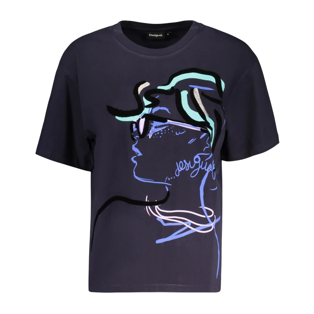 Printed T-shirt 100% cotton - BLUE - S - Image 4