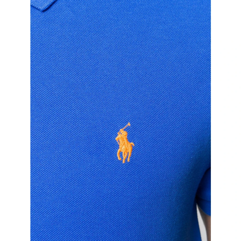 Ralph Lauren Iris Blue Knit Polo Shirt Blue Heren