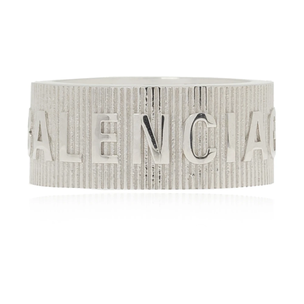 Balenciaga Ring med logotyp Grå Dam