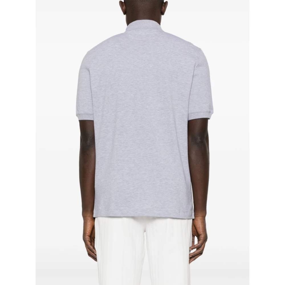 BRUNELLO CUCINELLI Grijze Katoenen Polo met Heraldiek Logo Gray Heren