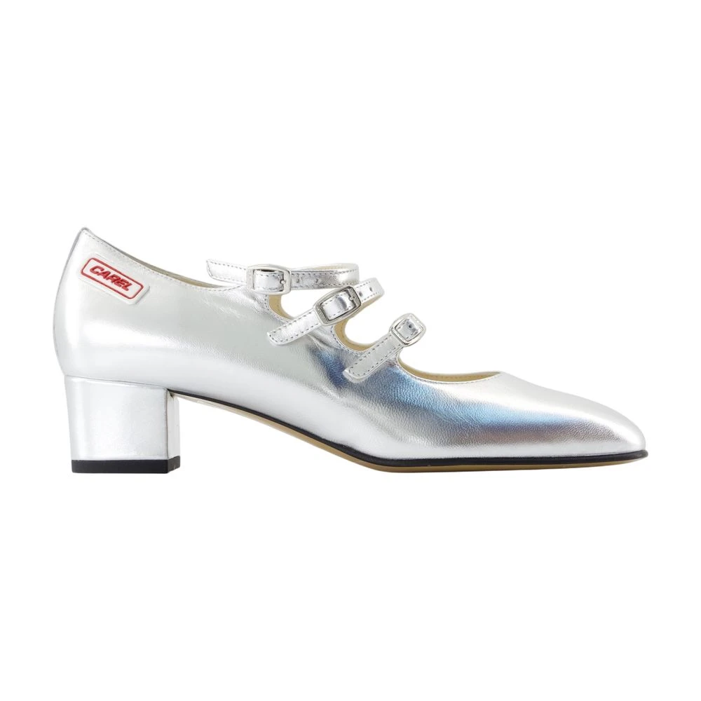 Carel Vrouw Grijs Zilveren Leren Pumps - Kina F1