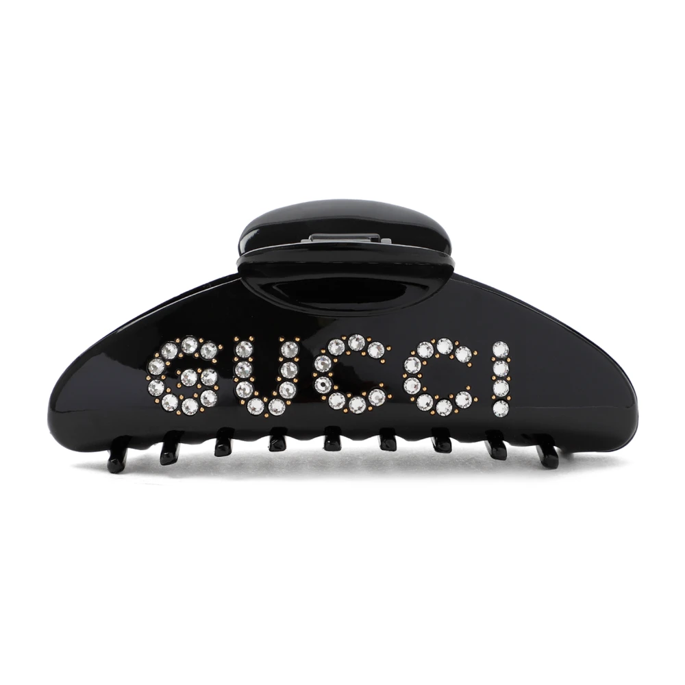 Gucci Crystal Hairgrip GG Black Dames