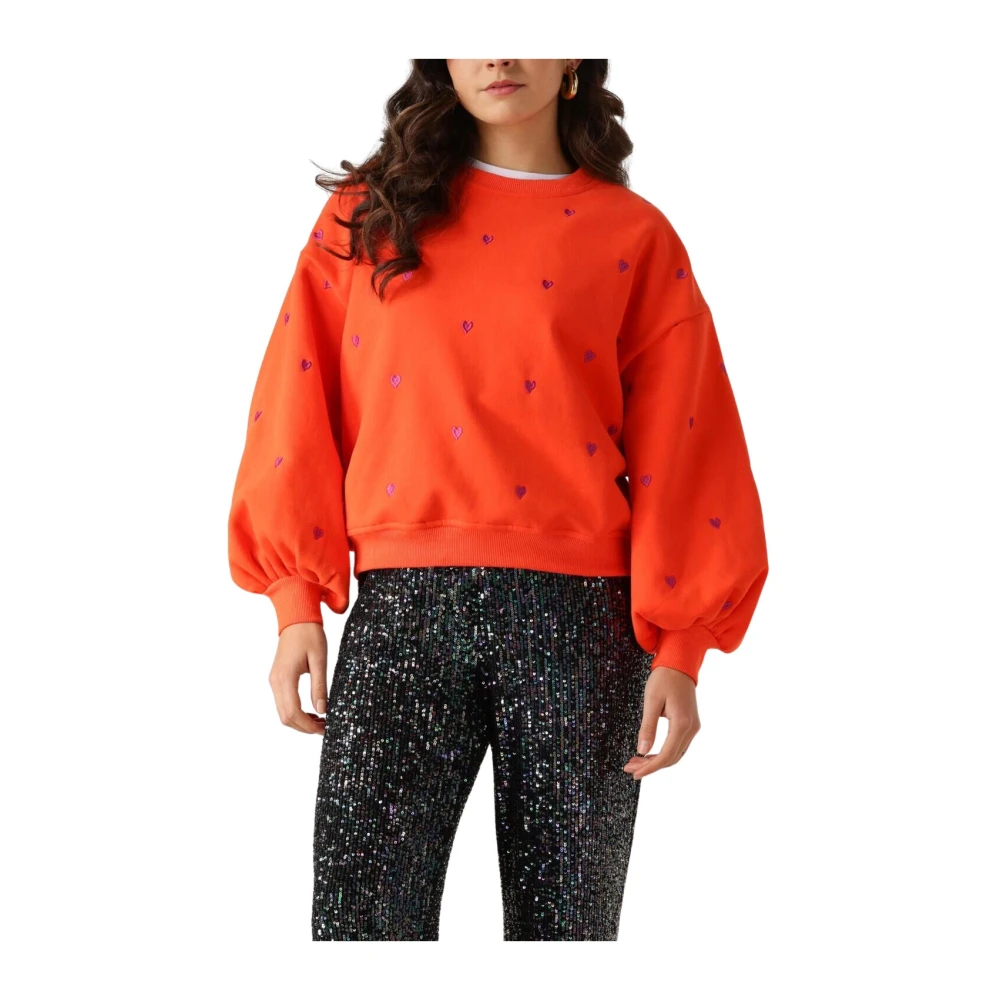 Ydence Hart Sweater voor Stijlvolle Vrouwen Orange Dames