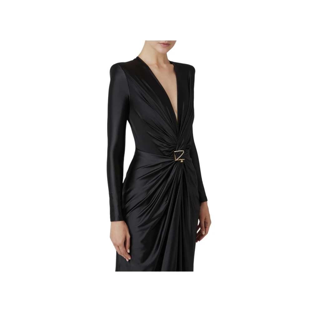 Elisabetta Franchi Lange Jurk Black Dames