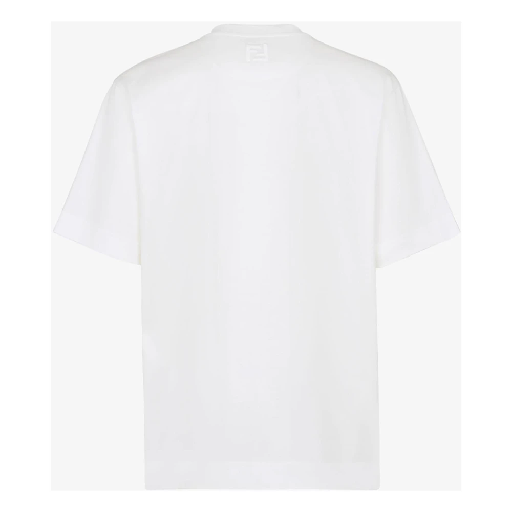 Fendi Stijlvol wit T-shirt met bedrukt motief White Heren