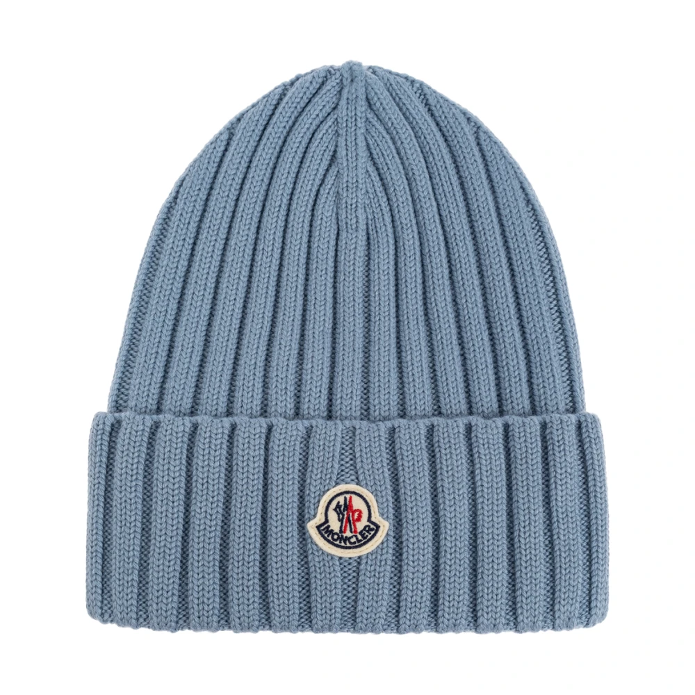 Moncler Women's Blue Beanies, One Size, Wool Beanie