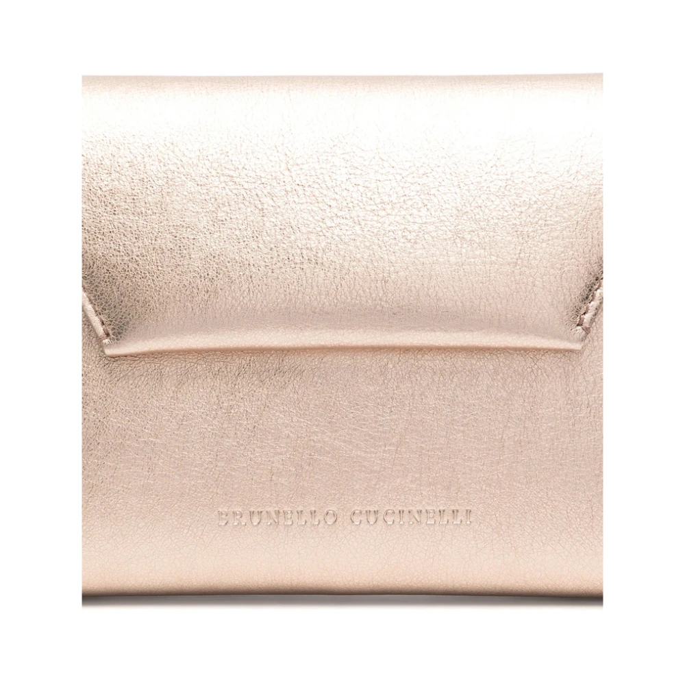 BRUNELLO CUCINELLI Goudkleurige Schoudertas met Magnetische Sluiting Yellow Dames