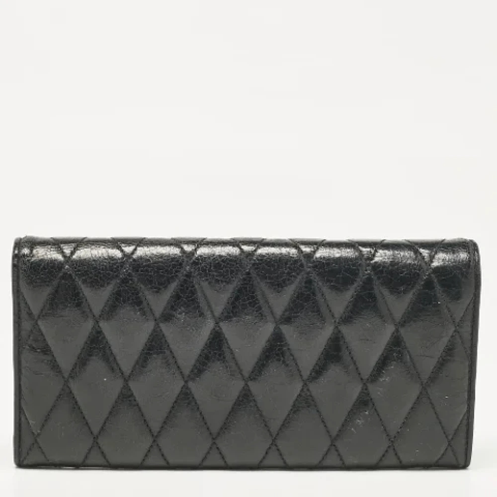 Miu Pre-owned Leather wallets Black Dames