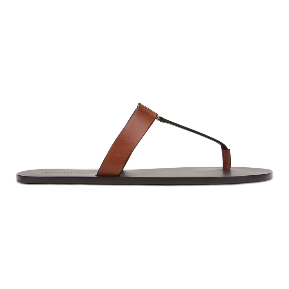 Saint Laurent Women's Brown Flip Flops, 7 Uk, Babylone Slide