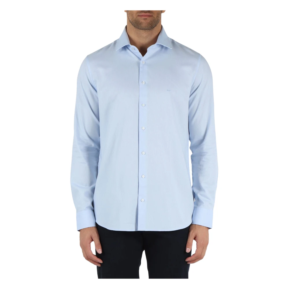 Michael Kors Men's Blue Casual Shirts, S, Slim Dobby Shirt