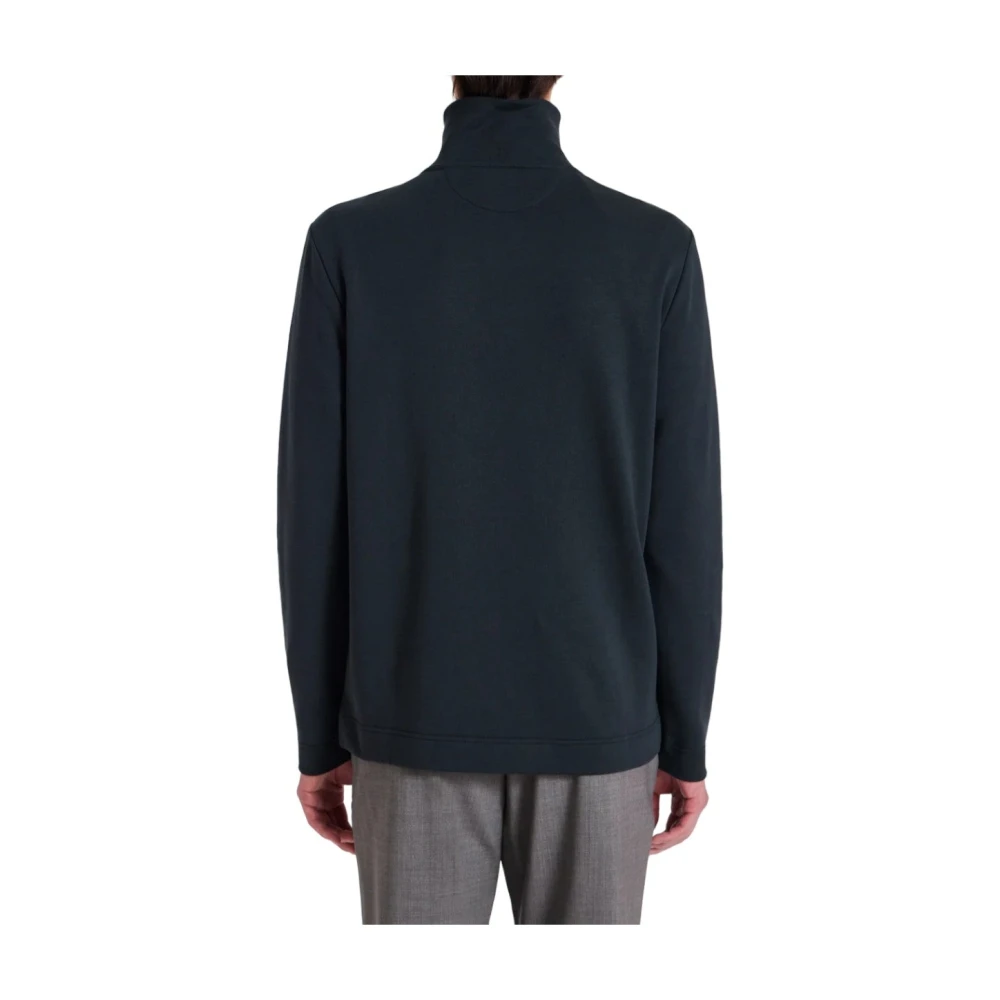 Paul Smith Navy Zip-Neck Sweatshirt Blue Heren
