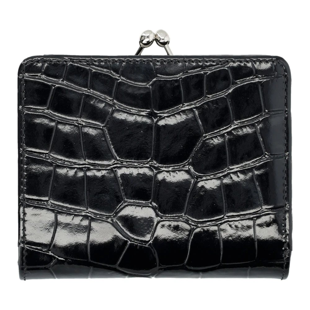 Vivienne Westwood Zwarte Croco Kleine Frame Portemonnee Black Dames